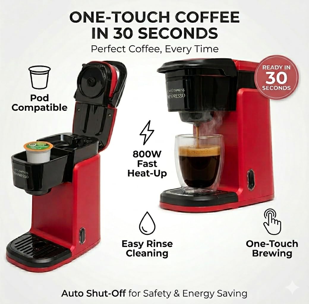 Mixpresso Single Serve Coffee Maker K Cup Coffee Maker for K Pods & Grounds