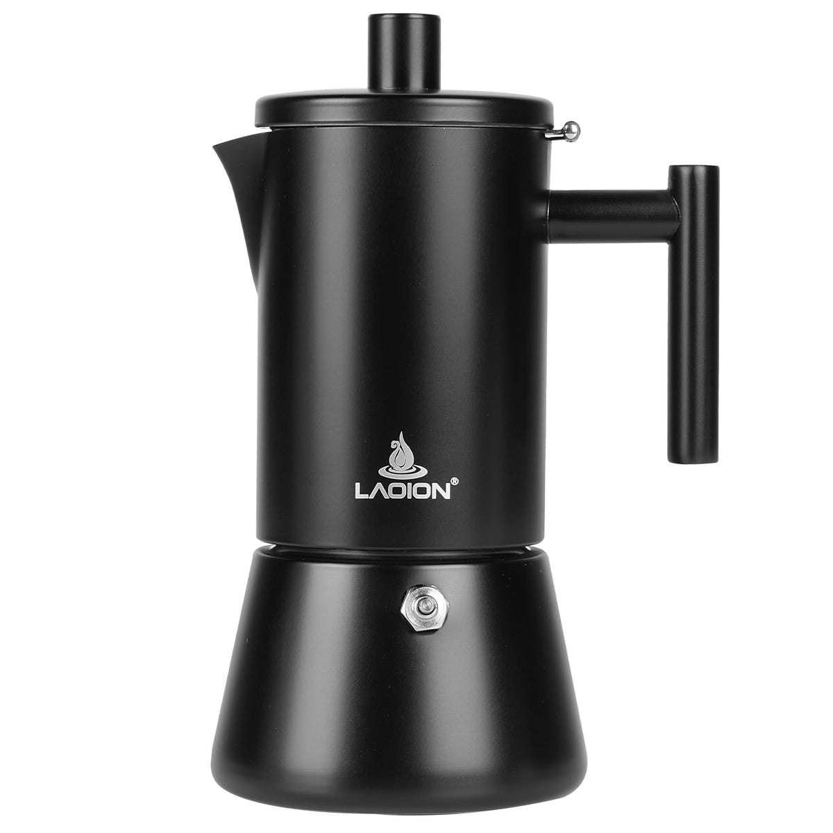 LAOION Stovetop Espresso Maker, 6Cup 10 oz Moka Pot, Stainless Steel