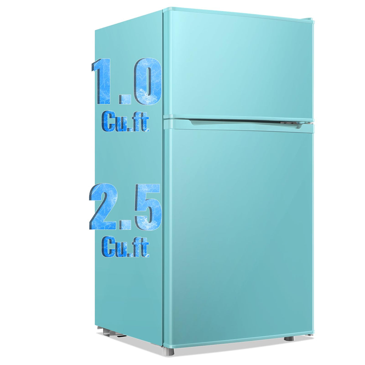 3.5 Cu.Ft Compact Refrigerator Gray, Dual-Door MIni Fridge for Home