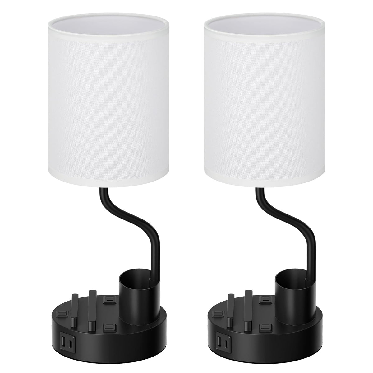 Fenmzee Bedside Lamps for Bedroom Set of 2 - Table Desk Lamp for Nightstand