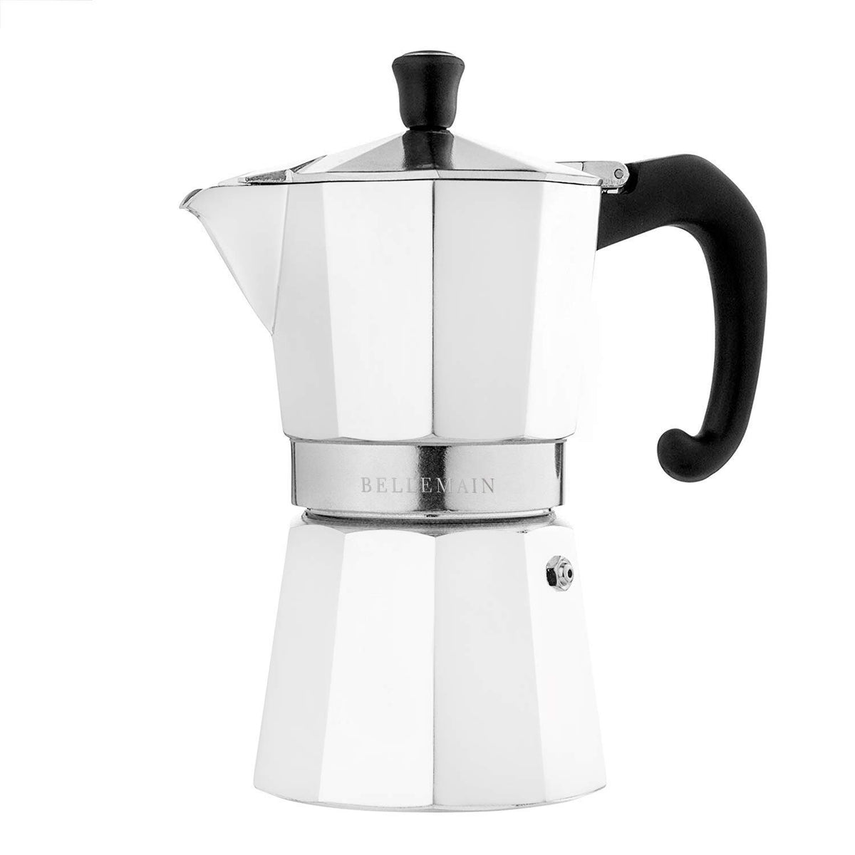 Bellemain Stovetop Espresso Maker, Italian Moka Pot, 6-Cup Silver