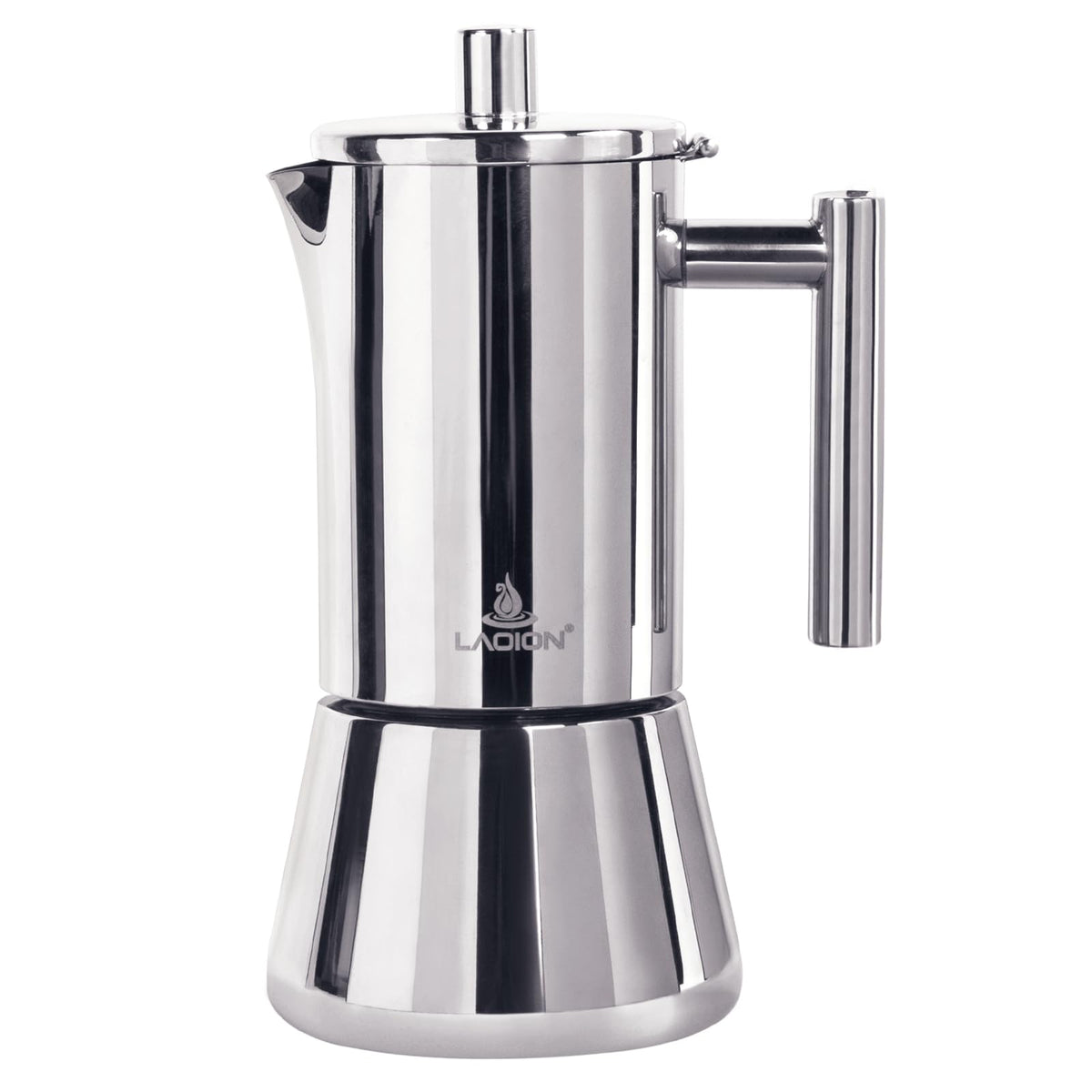 LAOION Stovetop Espresso Maker, 6Cup 10 oz Moka Pot, Stainless Steel