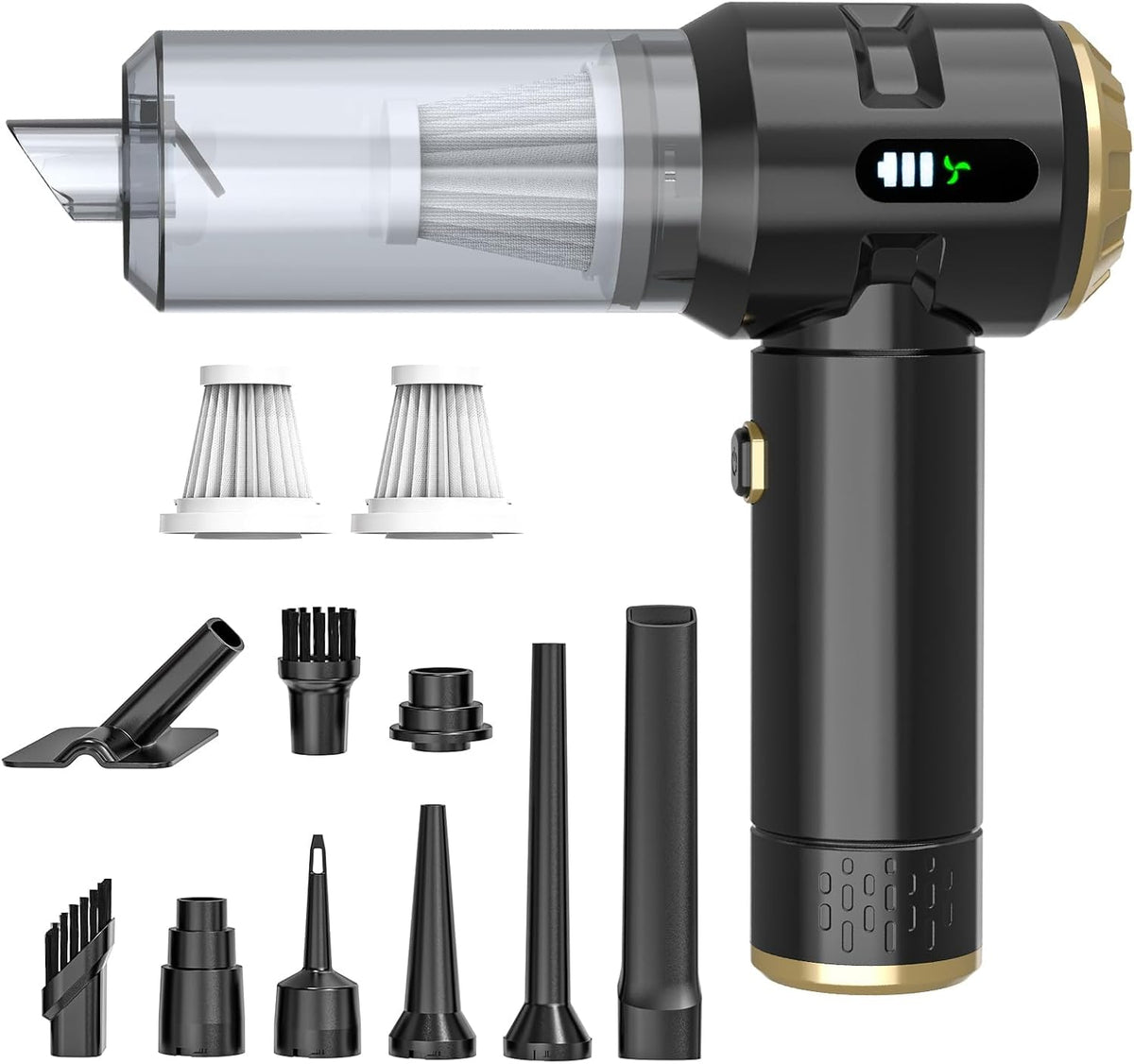 Handheld Car Vacuum Cleaner, 25000PA Strong Cyclonic Suction Portable Mini Vacuum Cordless with Digital Display Lightweight Handheld for Pet Hair, Car, Home, Office, Kitchen(Silver)