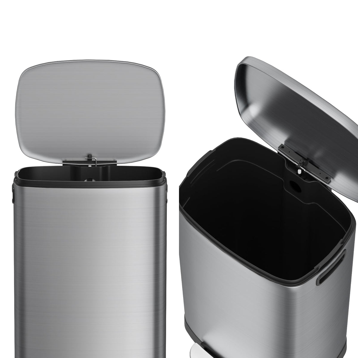KdbK Kitchen Trash Can with Lid, 13 Gal Stainless Steel Pedal Garbage Can