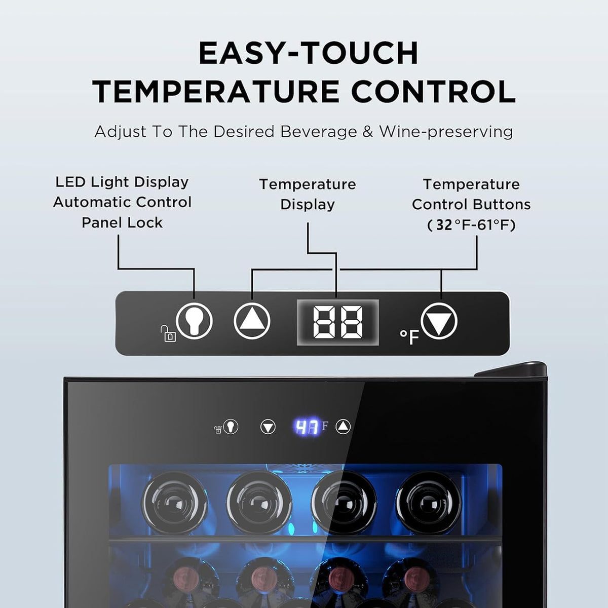 Electactic Mini Fridge 130 Can Beverage Refrigerator Cooler, 3.2 Cu.Ft Drink Fridge forSoda Wine Beer, Digital Temperature Control Cooler for Home, Dorm, Bar