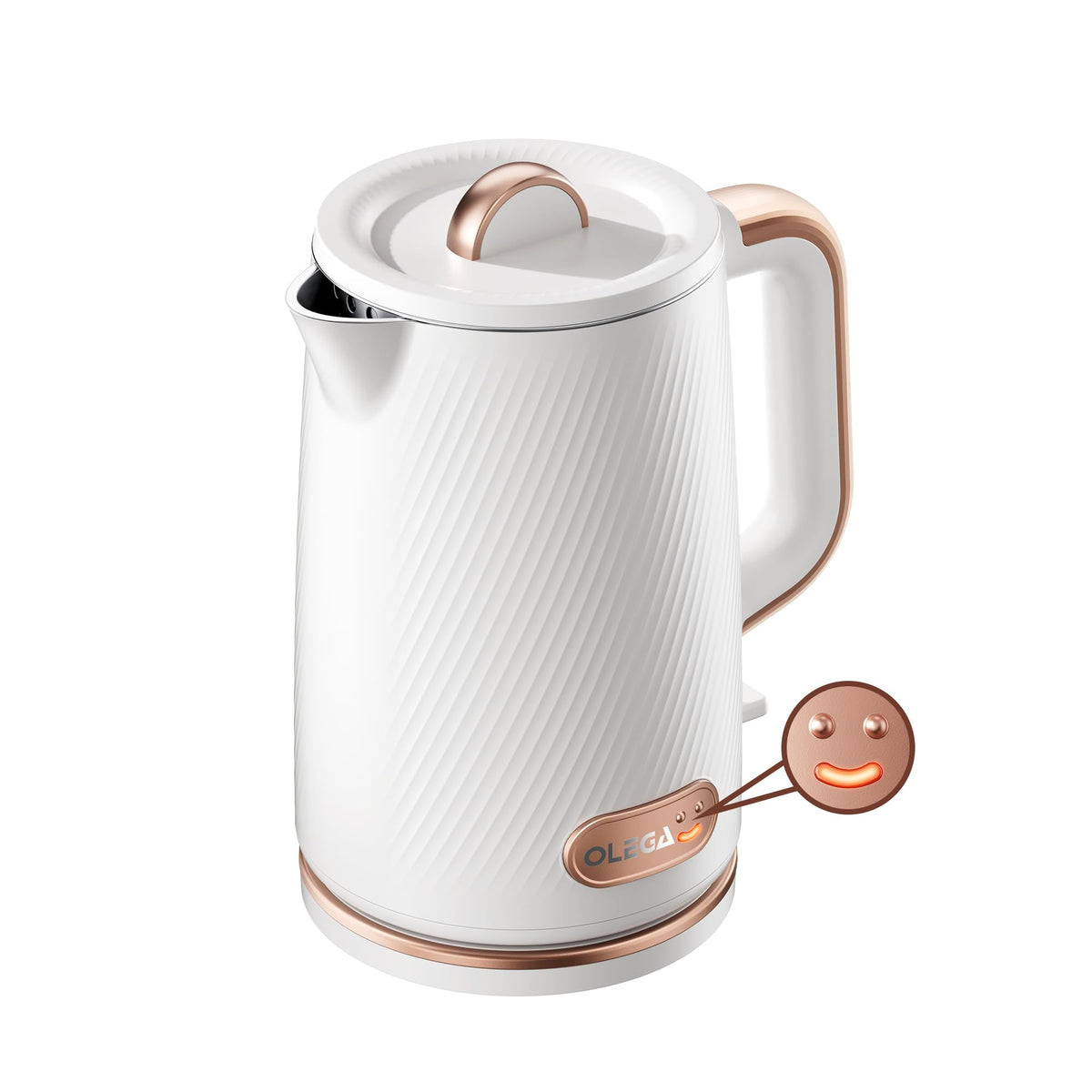 OLEGA Electric Kettle: 1200W Fast Boil Electric Water Kettles, 1.5L Double Wall Stainless Steel Tea Kettle, Auto Shut-Off, BPA-Free Hot Water Boiler Teapot for Coffee & Tea -Ligth Green