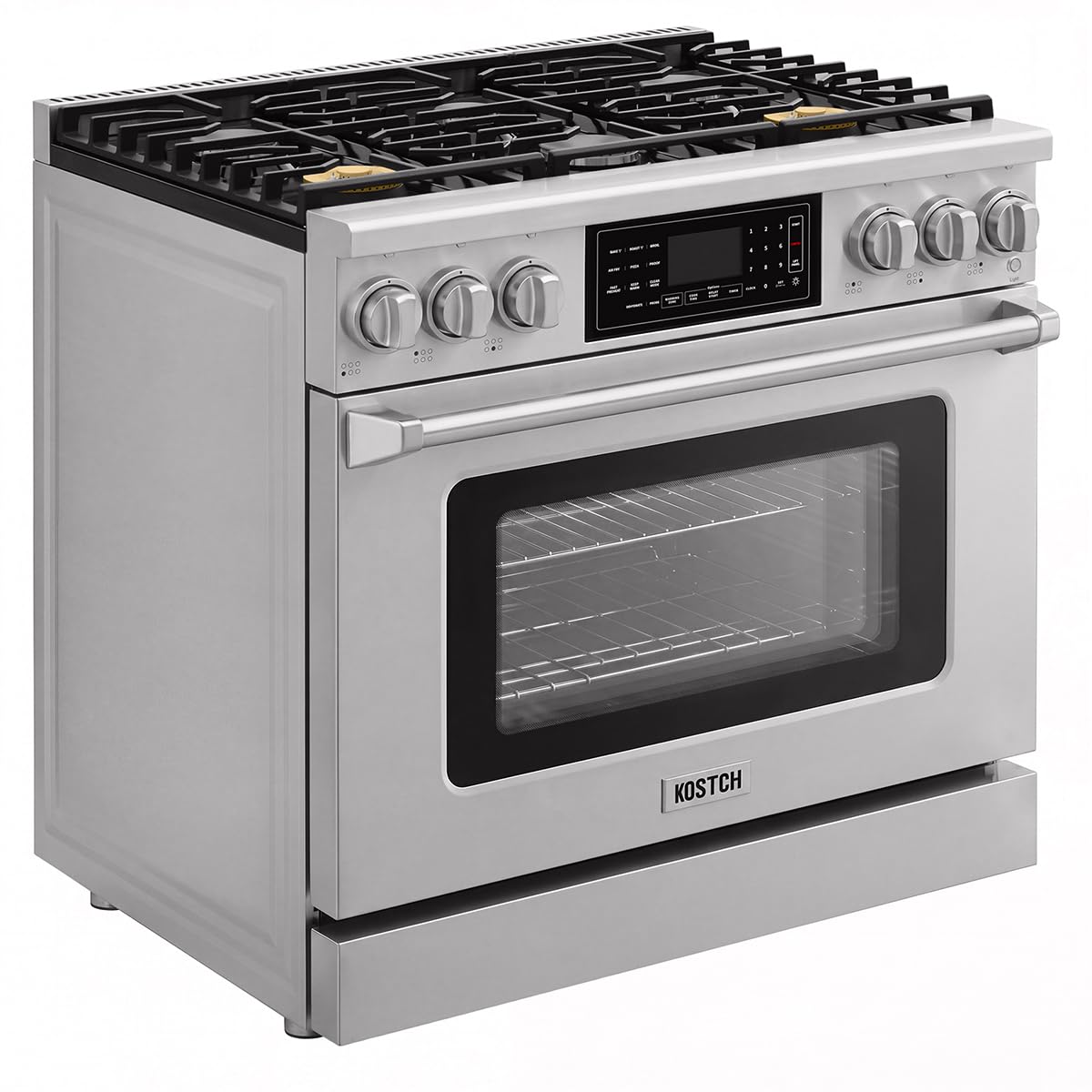 Tilt Panel 36" Natural Gas Range with 6.2 cu ft True Convection Oven (Red)
