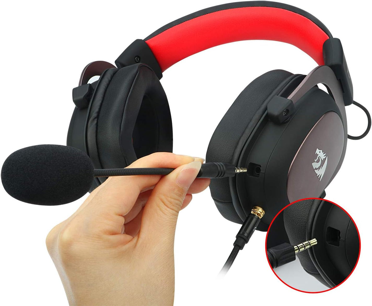 Redragon H510 Zeus Wired Gaming Headset - 7.1 Surround Sound - Memory Foam Ear Pads - 53MM Drivers - Detachable Microphone, Works for Multi-Platforms PC, PS4/3 & Xbox One/Series X, NS