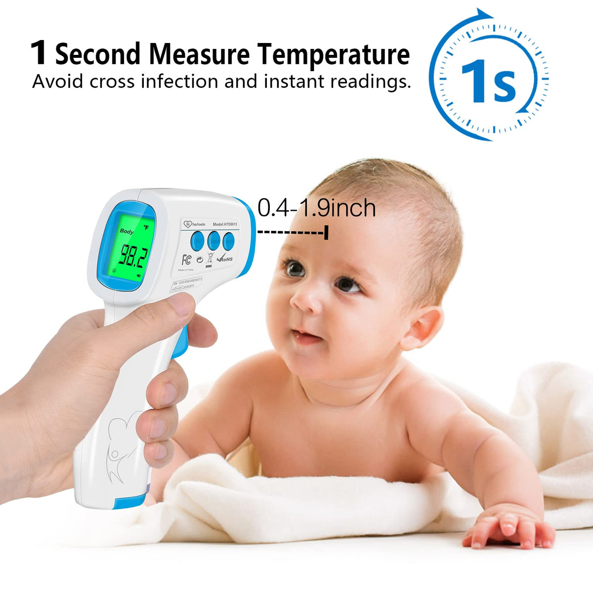 Digital Thermometer for Adults and Kids, No Touch Forehead Thermometer