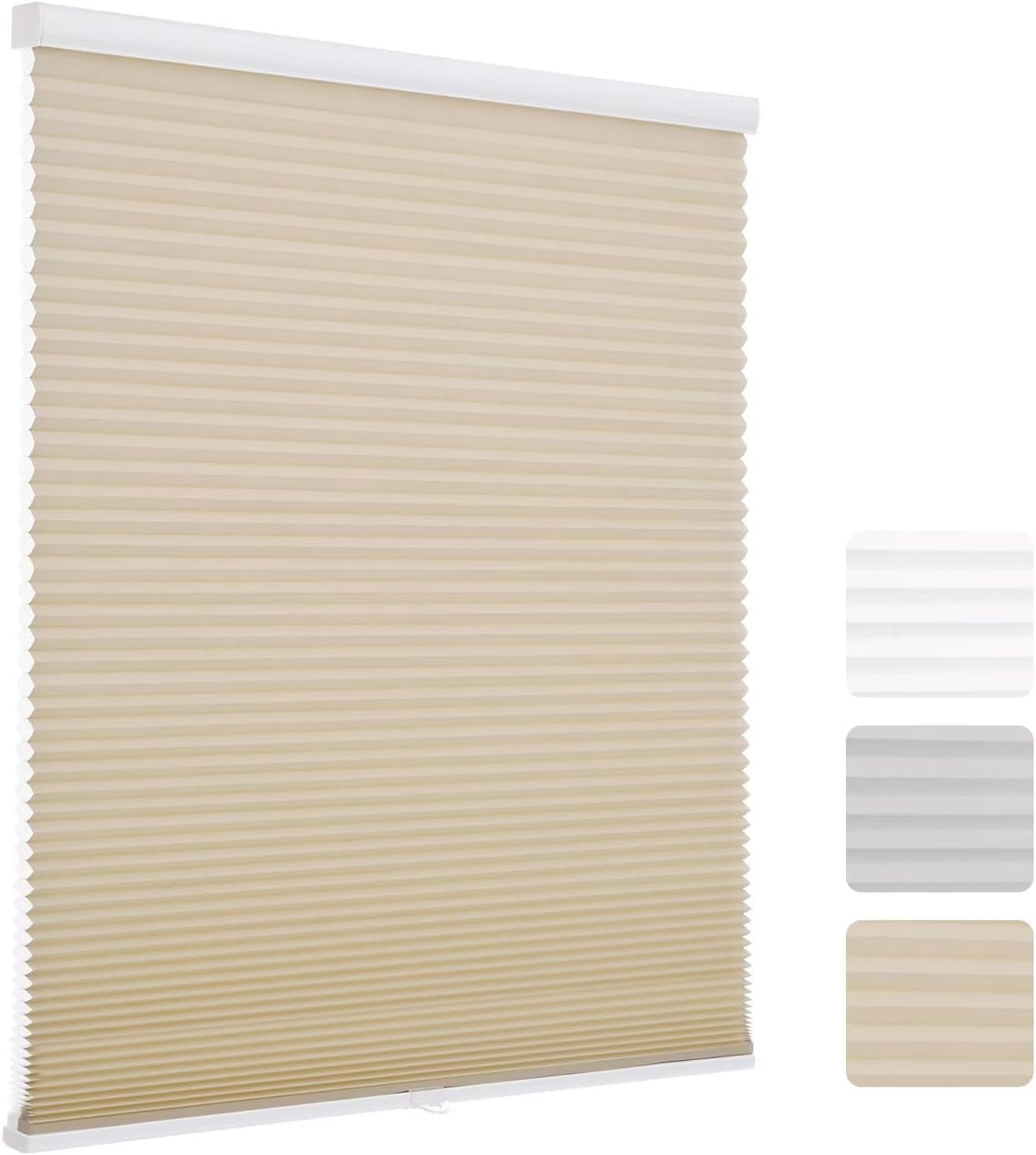 MYshade Cordless Blackout Cellular Shades, 1.5" Honeycomb Window Blinds for Bedroom & Nursery, Thermal Insulated, Noise Reducing, Privacy Shades, Inside or Outside Mount (24" W x 50" H, Light Brown)