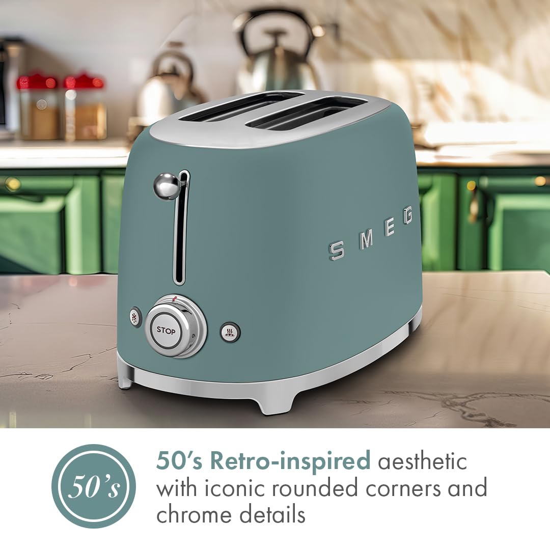 SMEG TSF01 2-Slice Toaster-50’s Retro Style-Matte Champagne