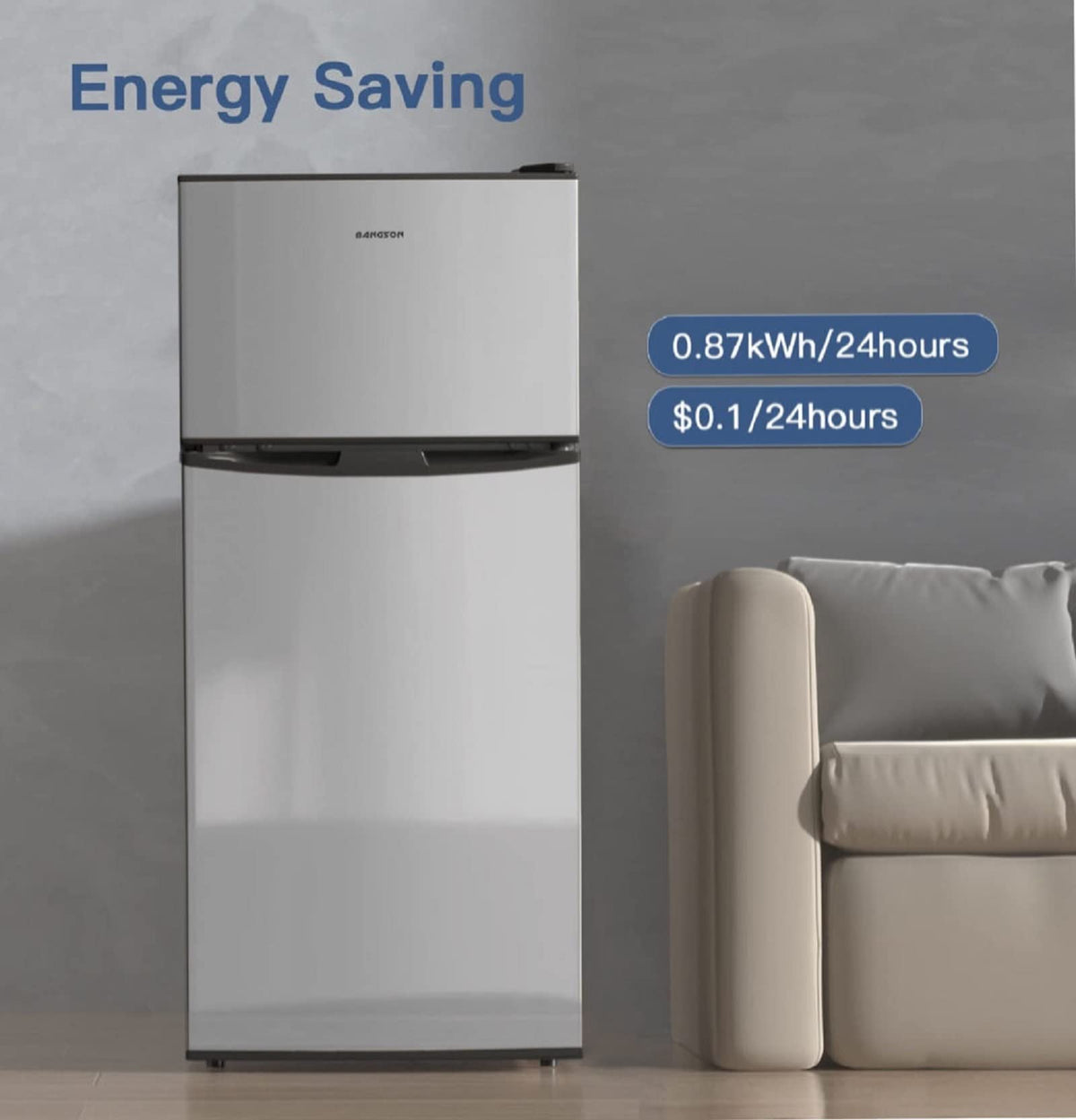 7.7 Cu.Ft Refrigerator with Top Freezer Apartment Size Black