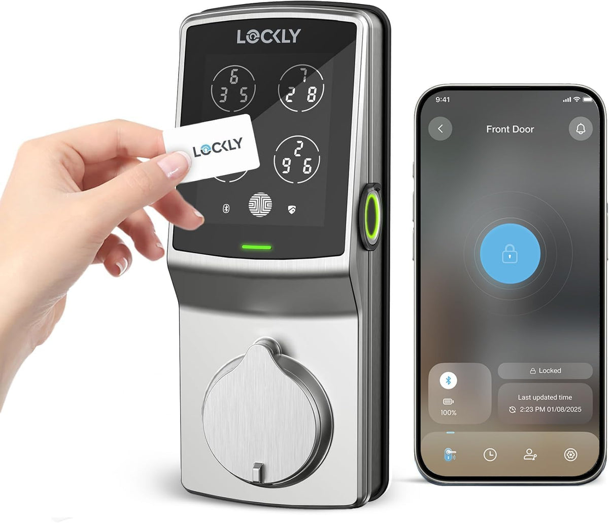 Lockly Secure Plus RFID Smart Deadbolt Lock Keyless Entry with Fingerprint