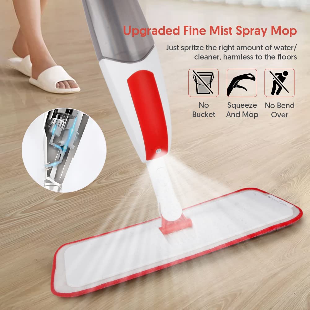 Spray Mop for Floor Cleaning: Microfiber Wet Dry Mops with 3 Washable Pads