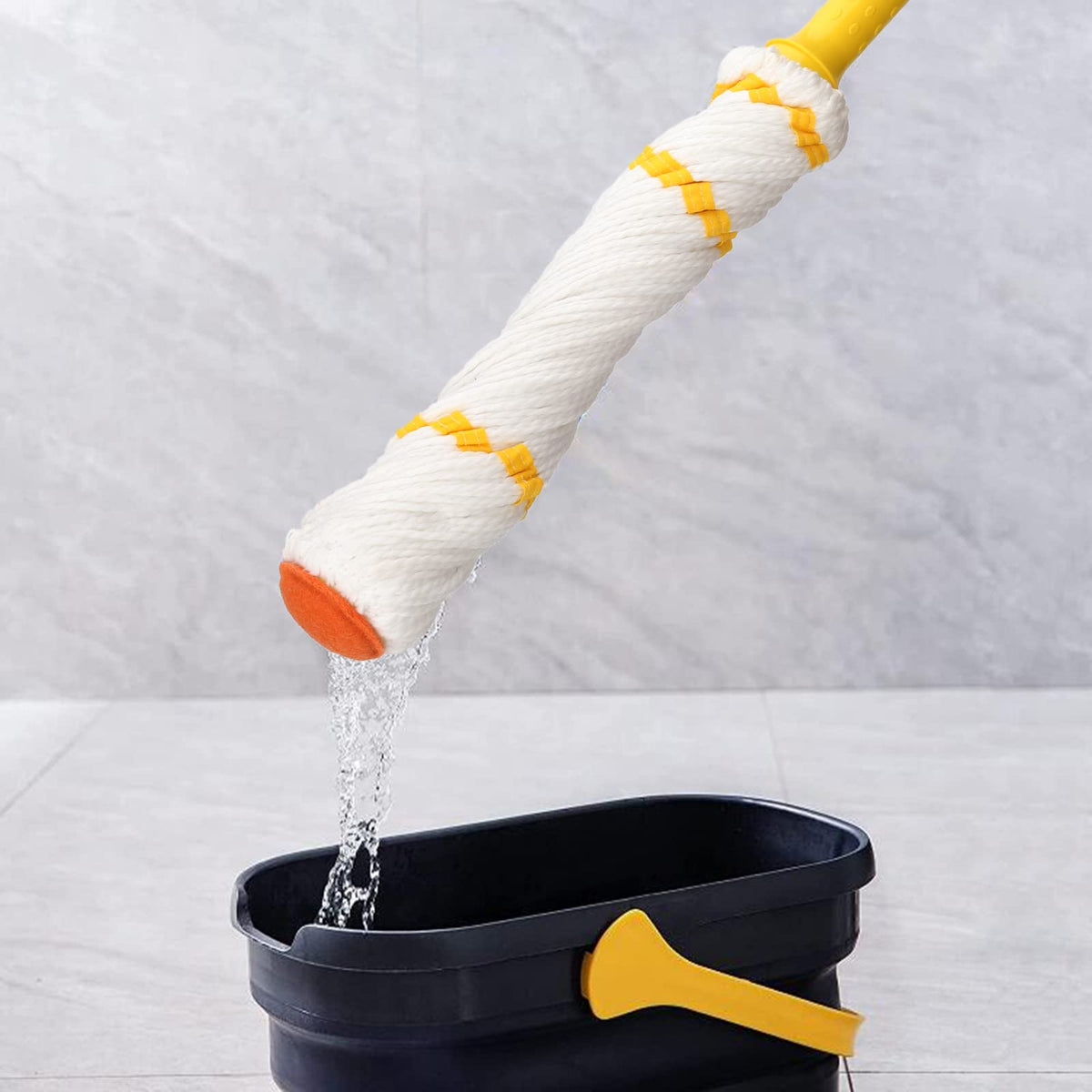 Self-Wringing Twist Mops for Floor Cleaning, Microfiber Floor mop with 57 " Long Handle, Easy Wringing Mop for Hardwood Commercial Household Clean