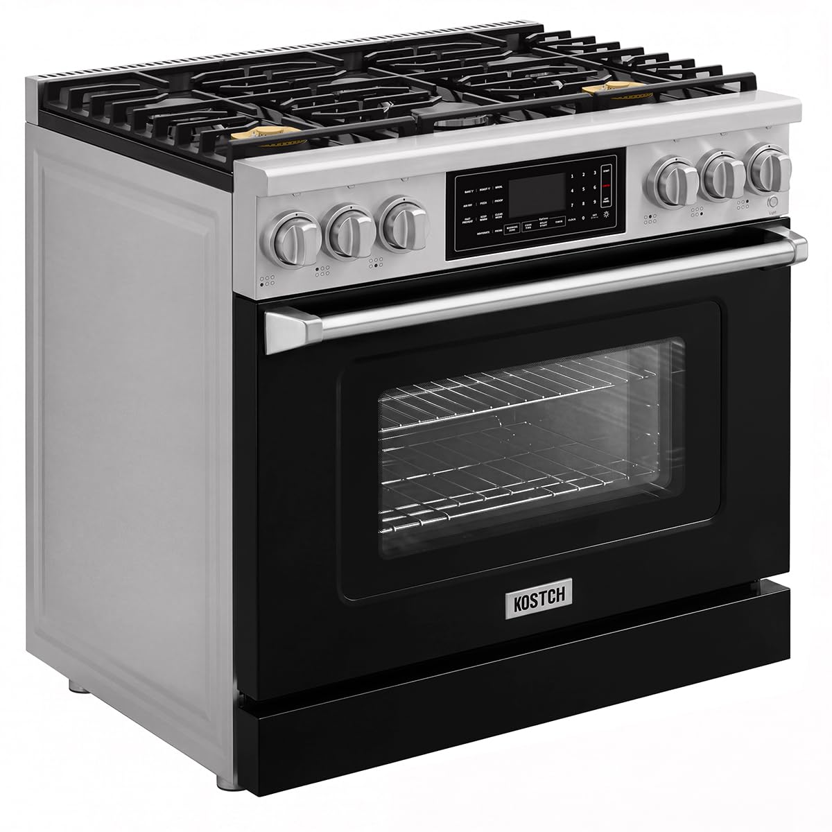 Tilt Panel 36" Natural Gas Range with 6.2 cu ft True Convection Oven (Red)