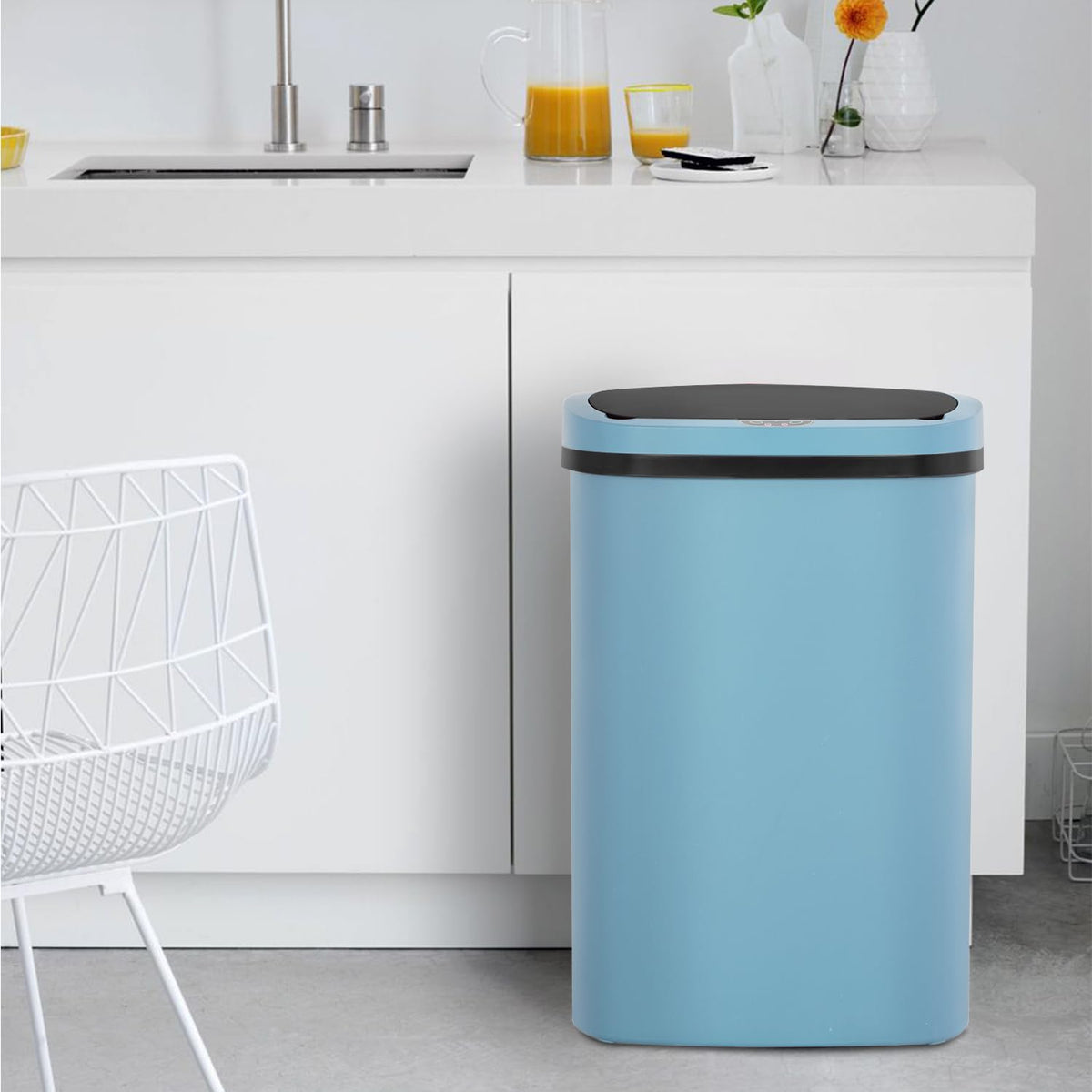 BestOffice | 13 Gallon Stainless Steel Trash Can with Lid | Steel