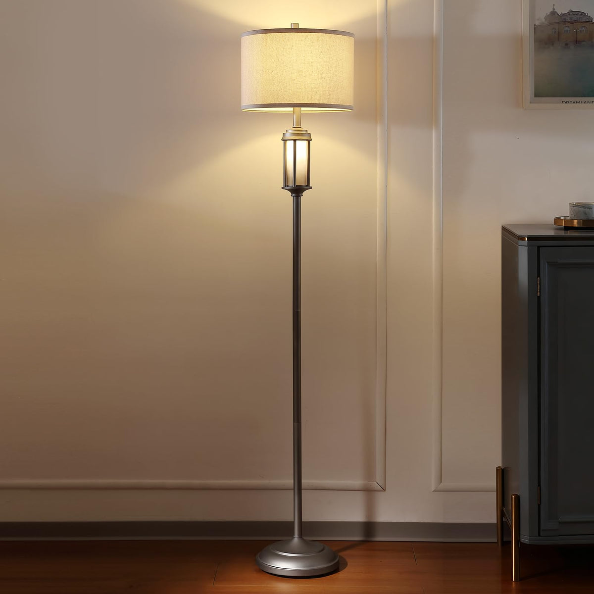 AIEAMPDO 65'' Farmhouse Floor Lamp for Living Room with 2 Light Sources
