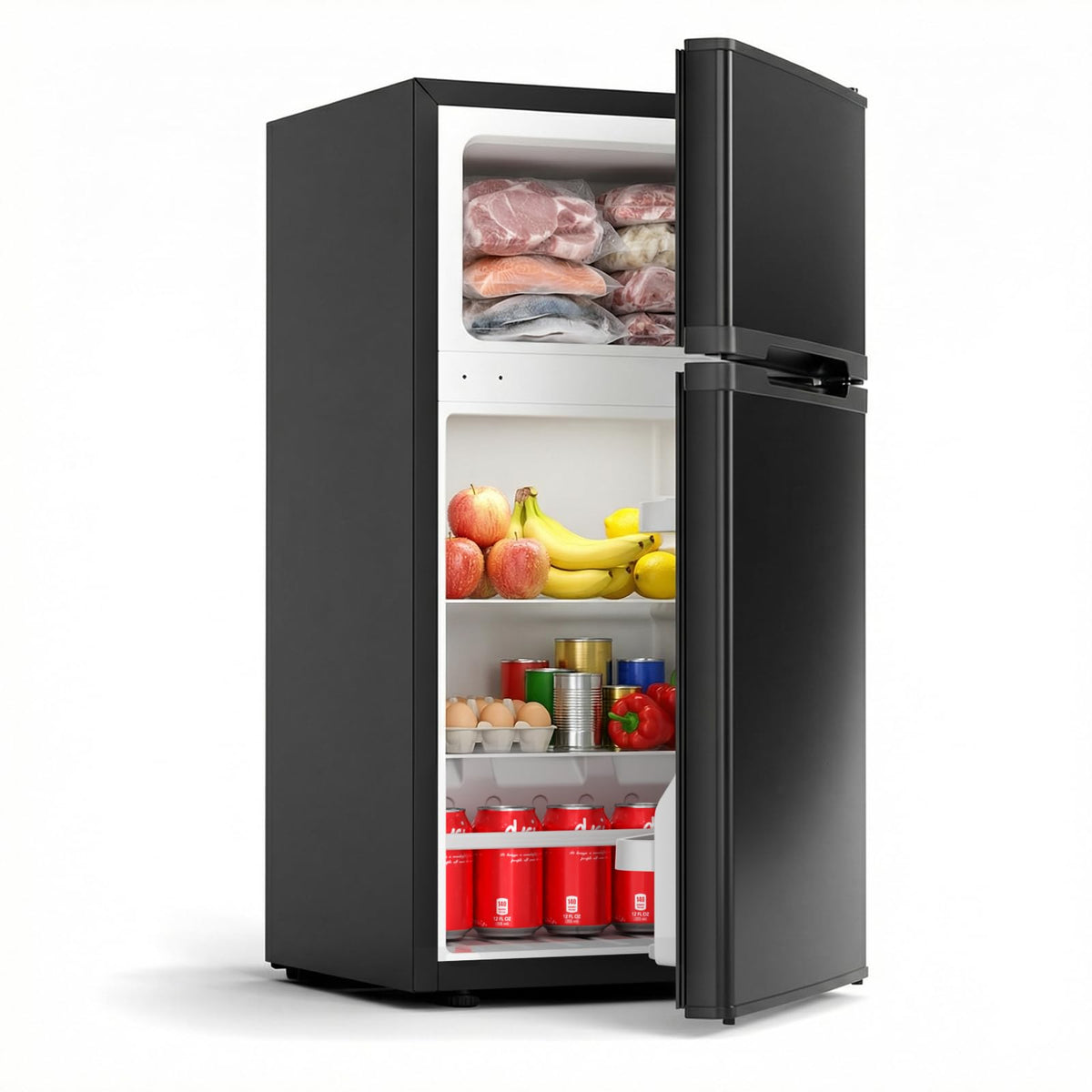 COWSAR 4.5 Cu.Ft Mini Fridge With Freezer for Bedroom Office, Black
