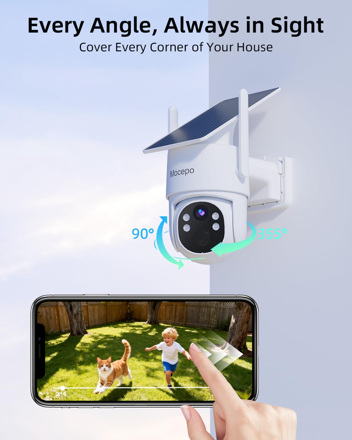 Security Cameras Wireless Outdoor, 4MP Solar-Powered Home Security Cameras