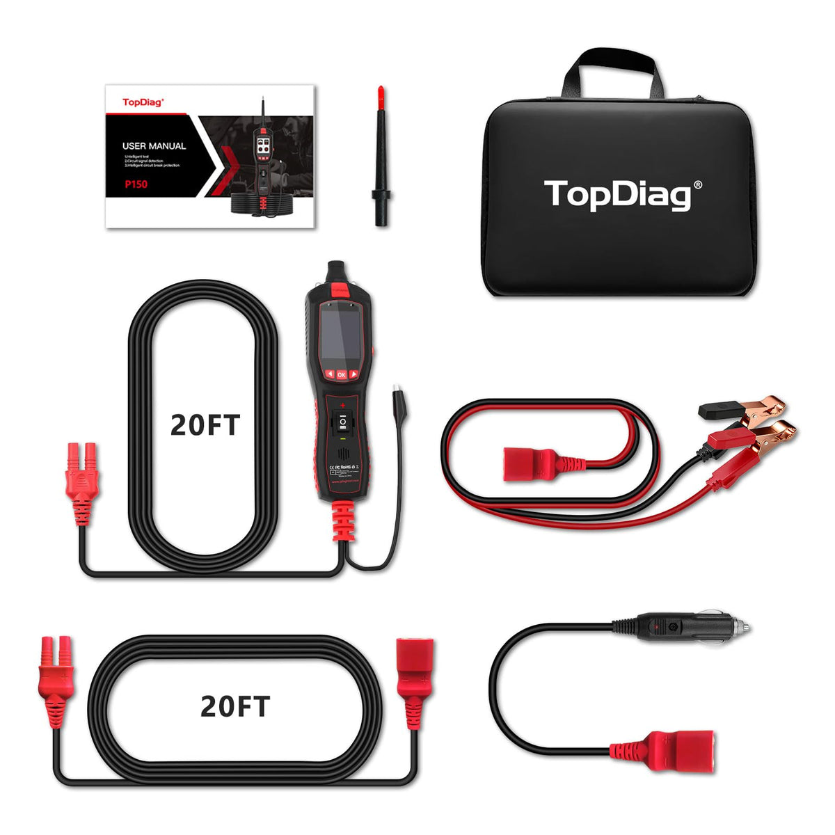 12V Test Light Automotive, Power Circuit Probe Kit, Car Fuse Tester, P60