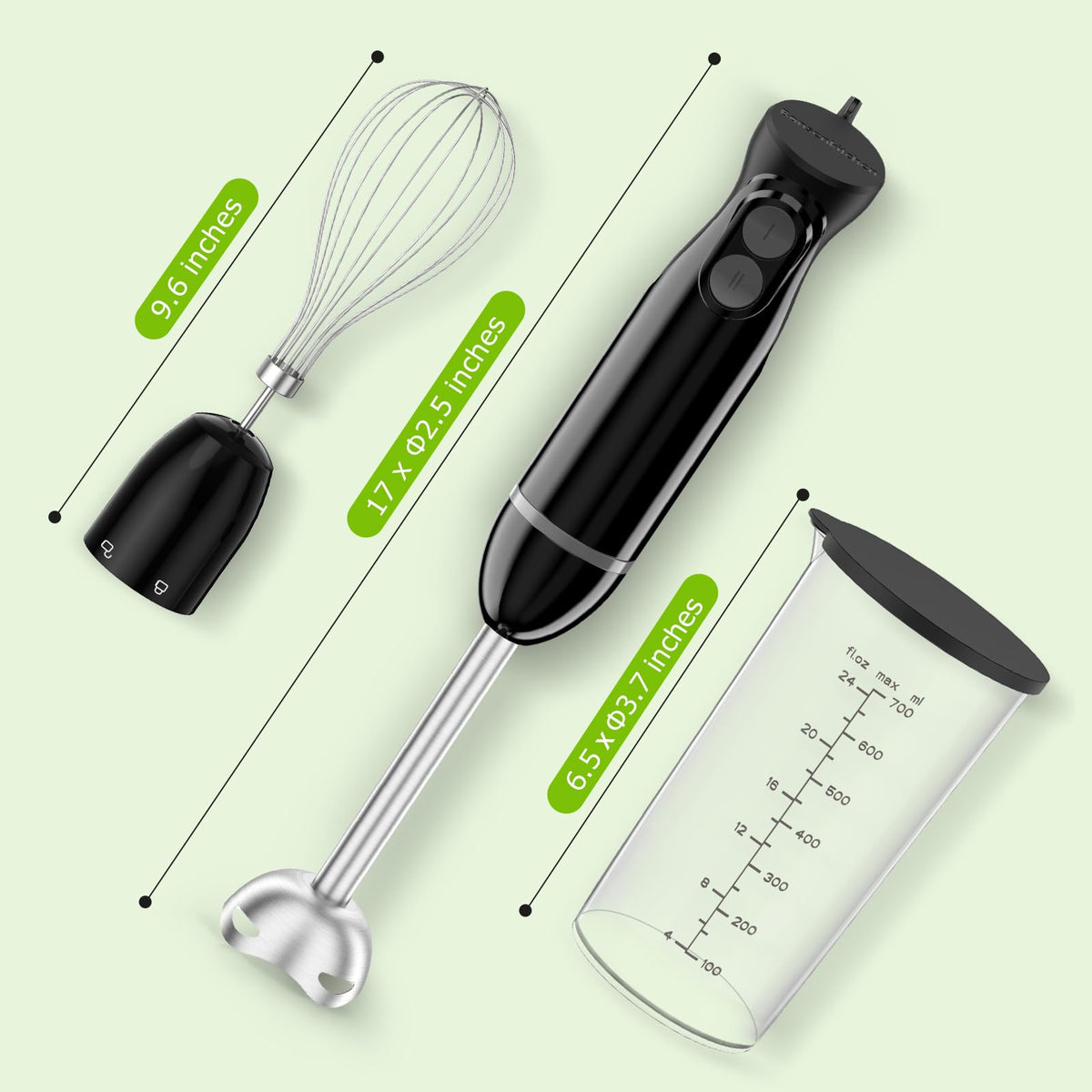 Bonsenkitchen Immersion Hand Blender, Smoothie, Puree, Baby Food