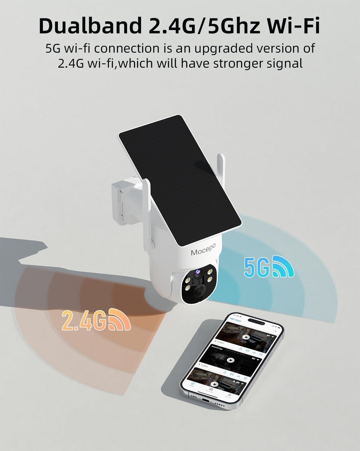 Security Cameras Wireless Outdoor, 4MP Solar-Powered Home Security Cameras
