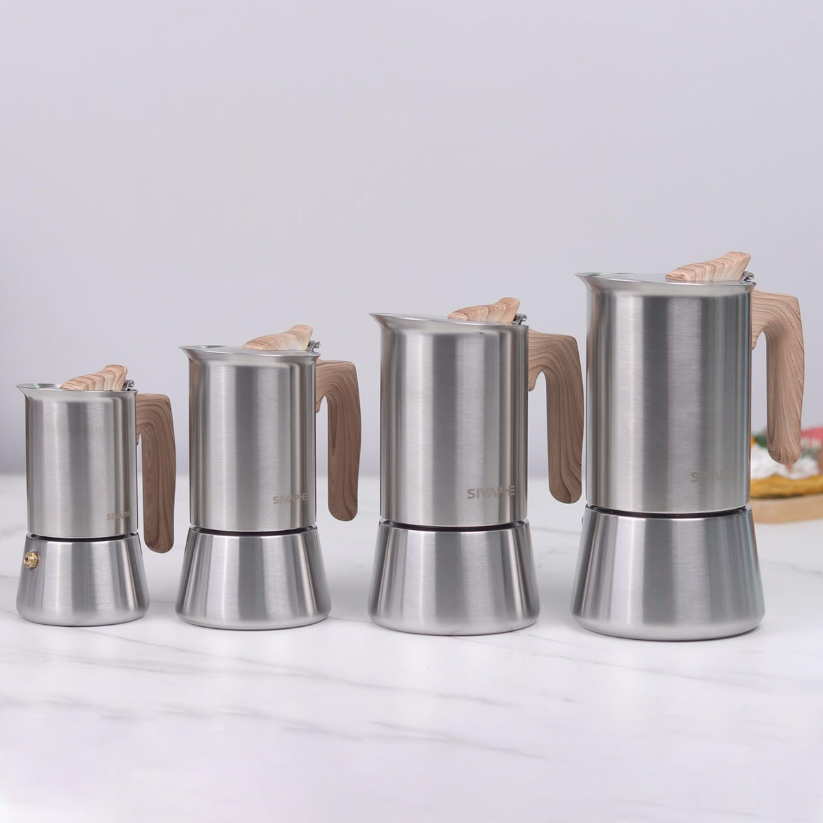 Sivaphe4 cups Stainless Steel Stovetop Espresso Coffee Maker | Induction Support 10 oz Intalian Moka Pot | Durable Cuban Coffee Maker 200ml(1 Cup=50ml)