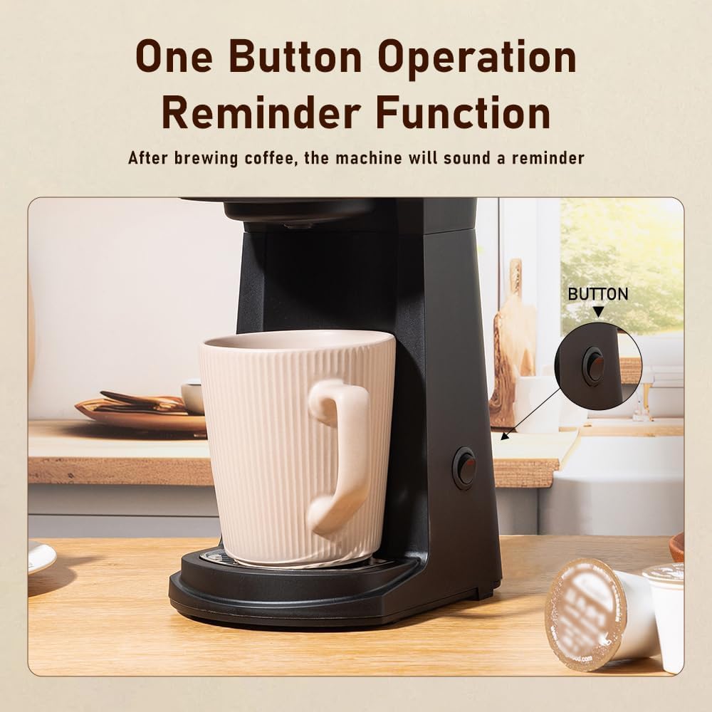 Single Serve Coffee Maker, KCup Pods & Ground Coffee