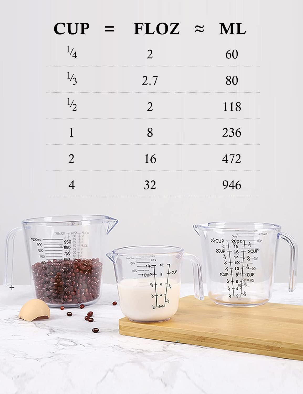 -BINGBING- Measuring Cups Set, Liquid Measuring Cups For 3 For Kitchen