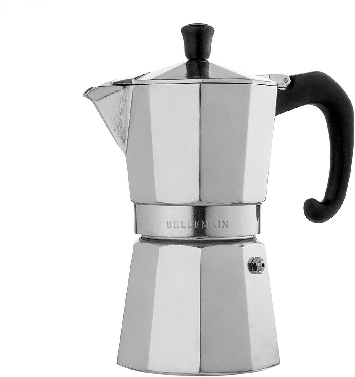 Bellemain Stovetop Espresso Maker, Italian Moka Pot, 6-Cup Silver