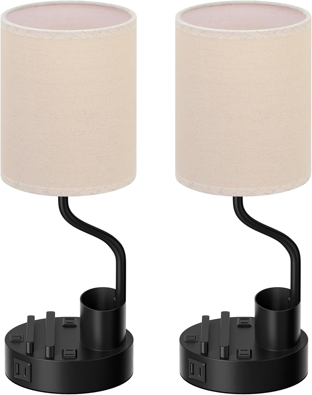 Fenmzee Bedside Lamps for Bedroom Set of 2 - Table Desk Lamp for Nightstand