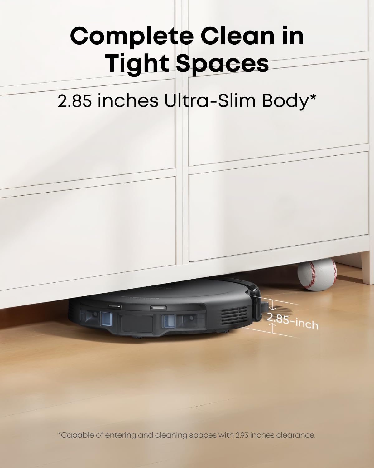eufy Certified Like-New BoostIQ RoboVac 11S MAX Robot Vacuum Cleaner, Super-Thin, Powerful Suction, Quiet, Self-Charging, Cleans Hard Floors to Medium-Pile Carpets, Black (Renewed)