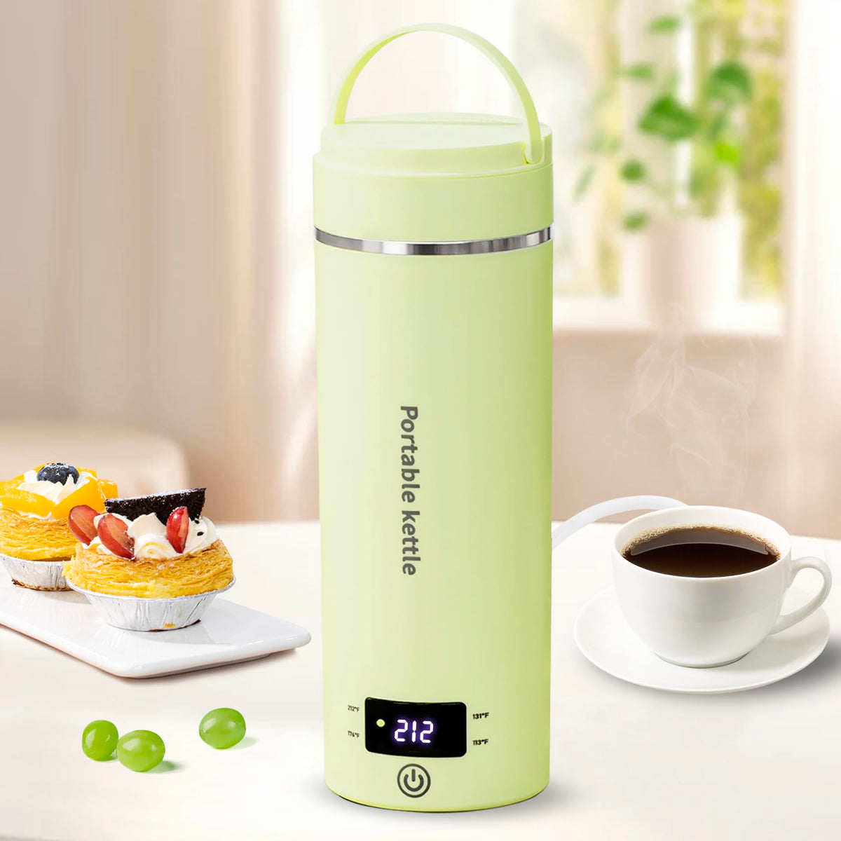 Portable Electric Kettle for Travel 120V, 13.5oz, 4 Temp Settings