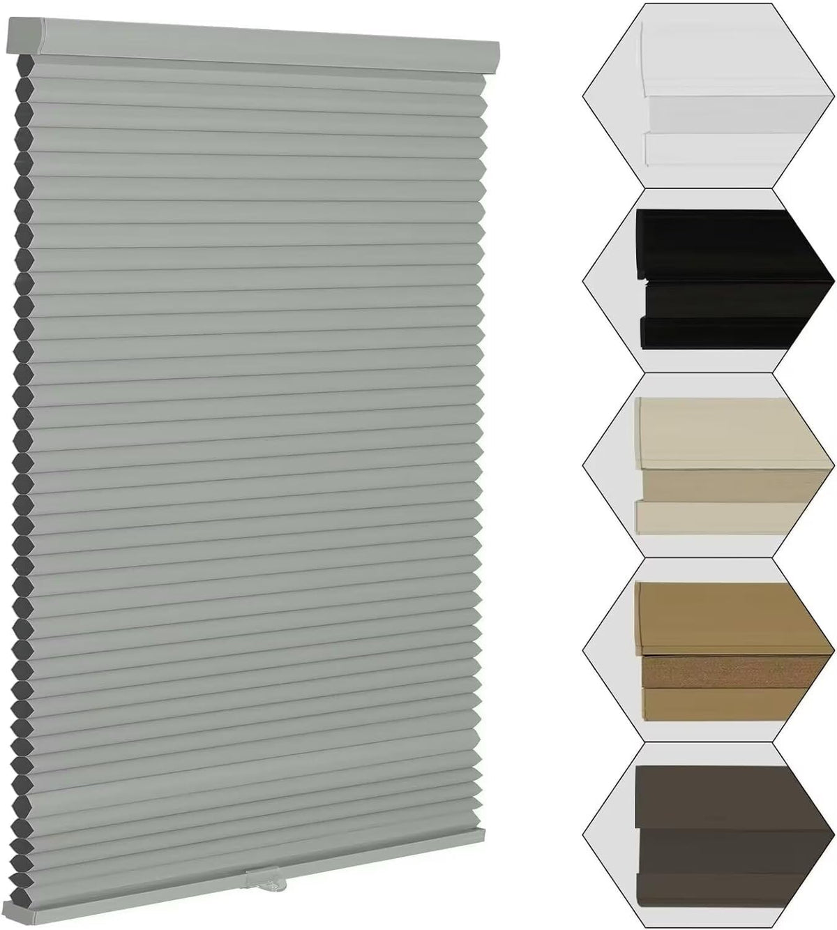 MYshade Cordless Blackout Cellular Shades for Windows, Honeycomb Window Shades with Thermal Insulation, Child & Pet Safe Room Darkening Shade, Easy Install,24" W x 50" H, Light Brown