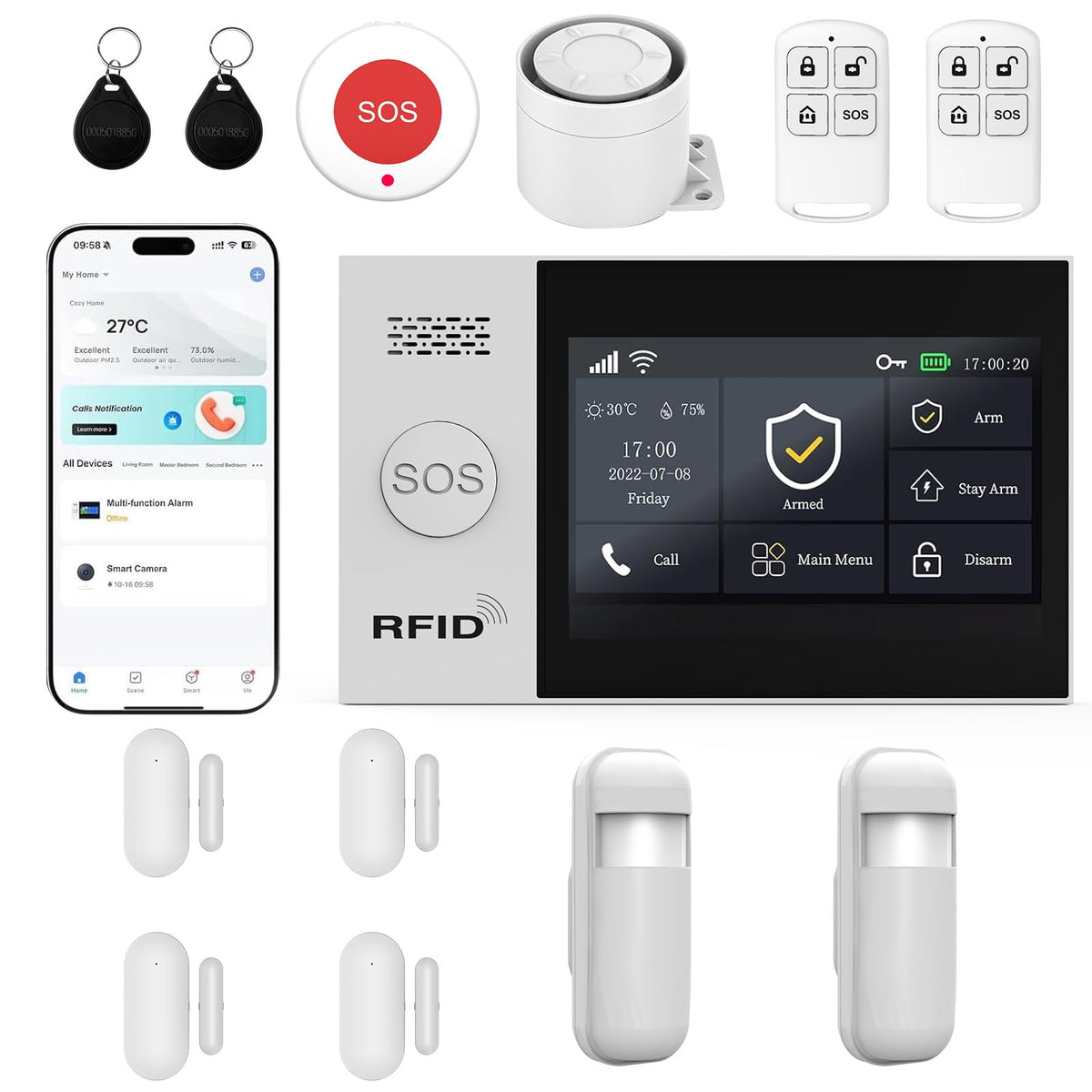 WiFi Wireless Alarm System for Home Security - 24/7 Protection Smart Device