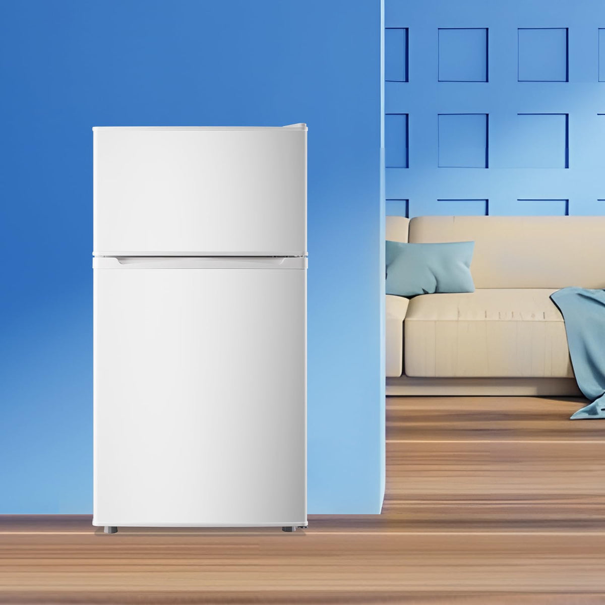 3.5 Cu.Ft Black Mini Fridge With Freezer Compact Refrigerator Dorm