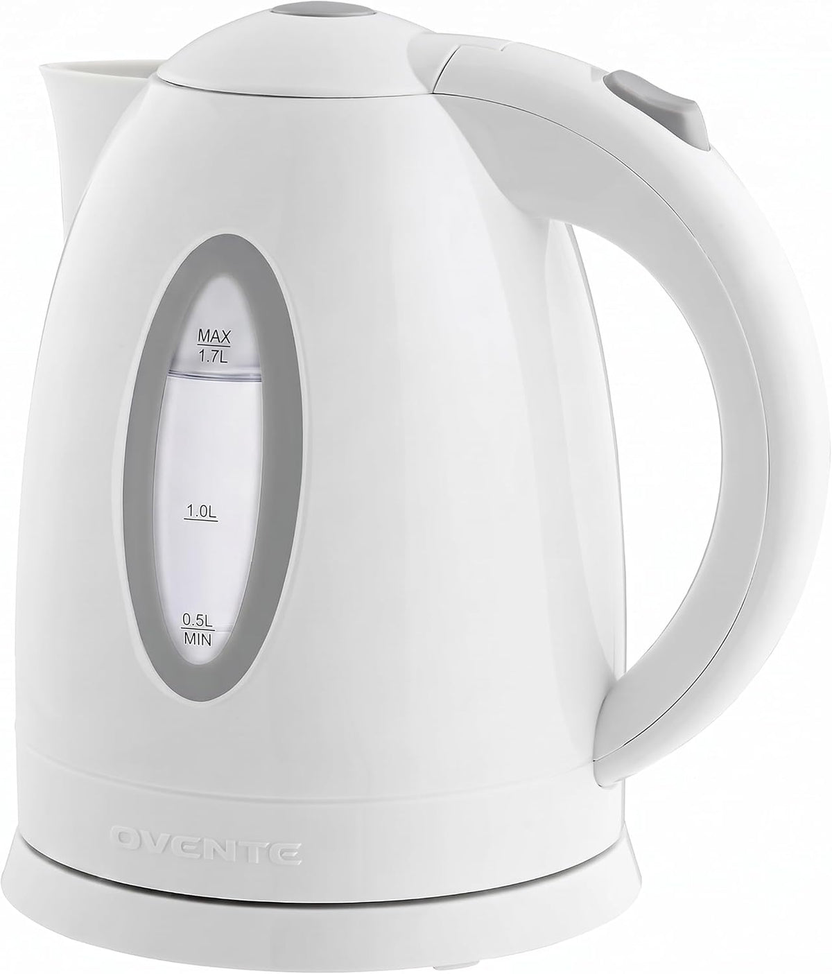 OVENTE 1.7L Electric Tea Kettle, Fast Boiling Water Heater, White KP72W