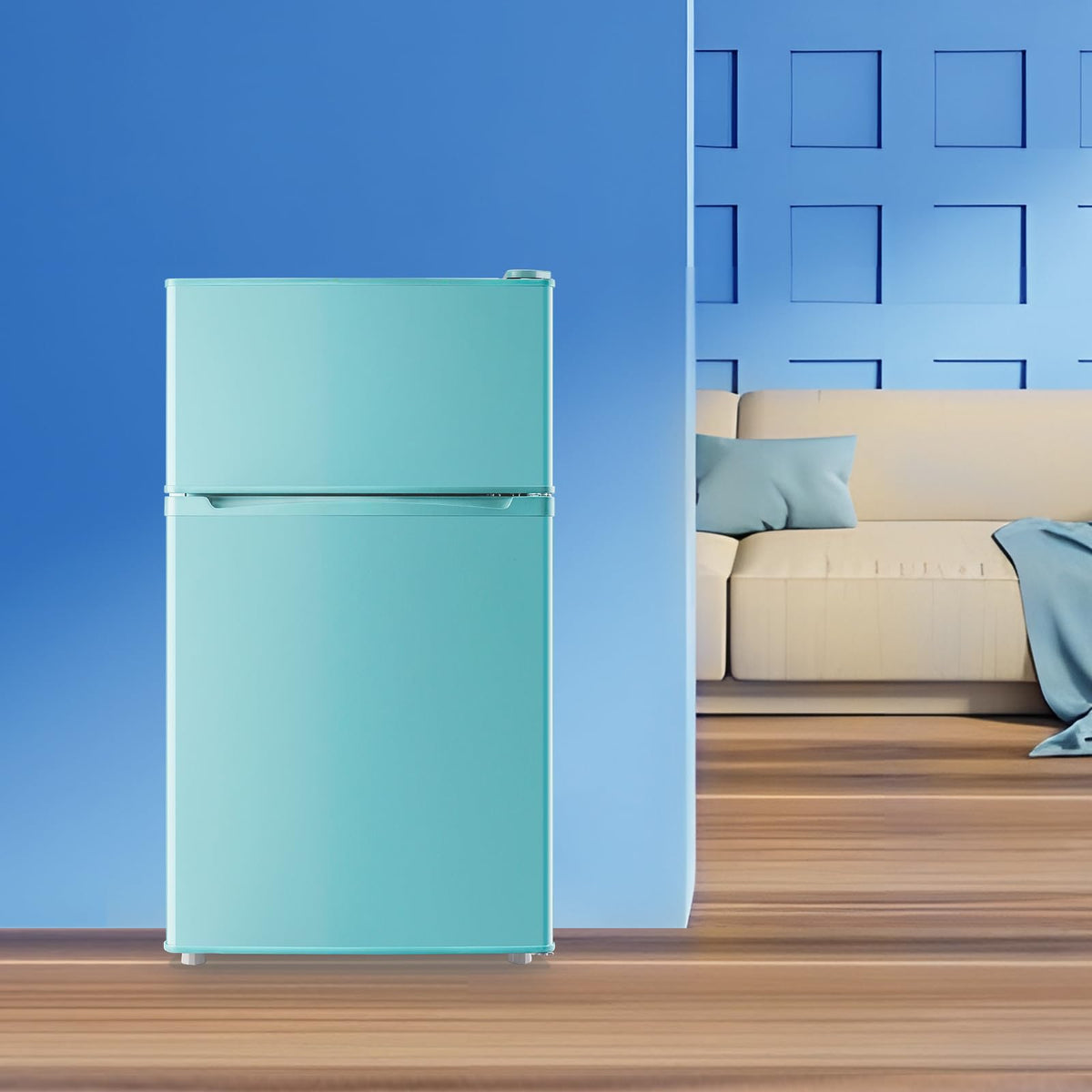 3.5 Cu.Ft Black Mini Fridge With Freezer Compact Refrigerator Dorm