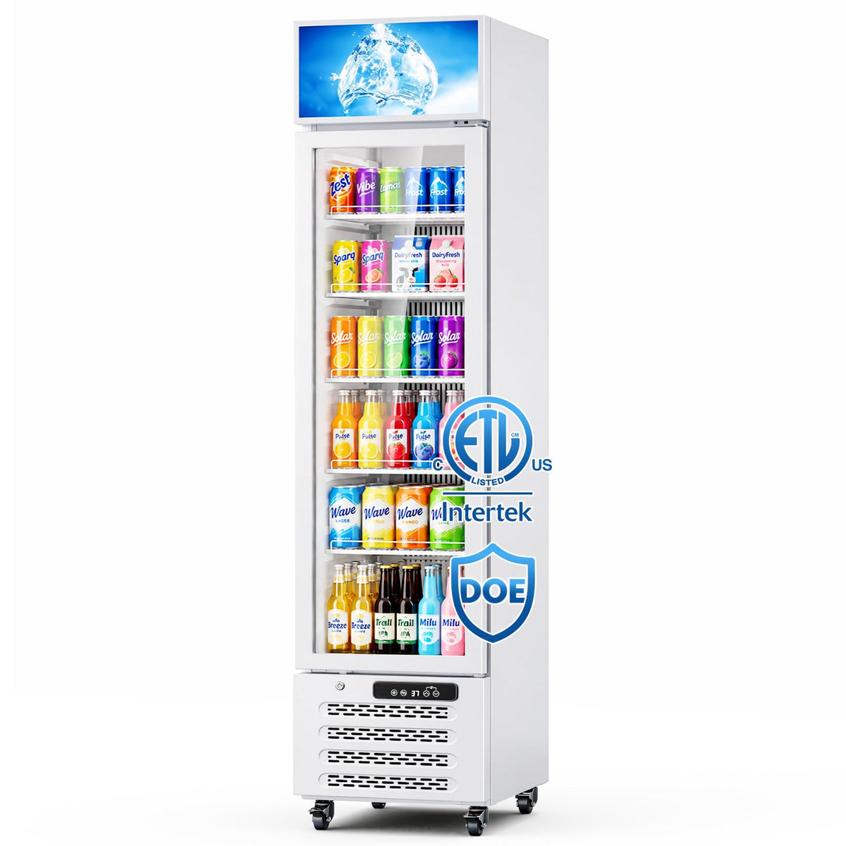 Commercial Refrigerators, 14.8 Cu.Ft Beverage Fridge with Glass Door