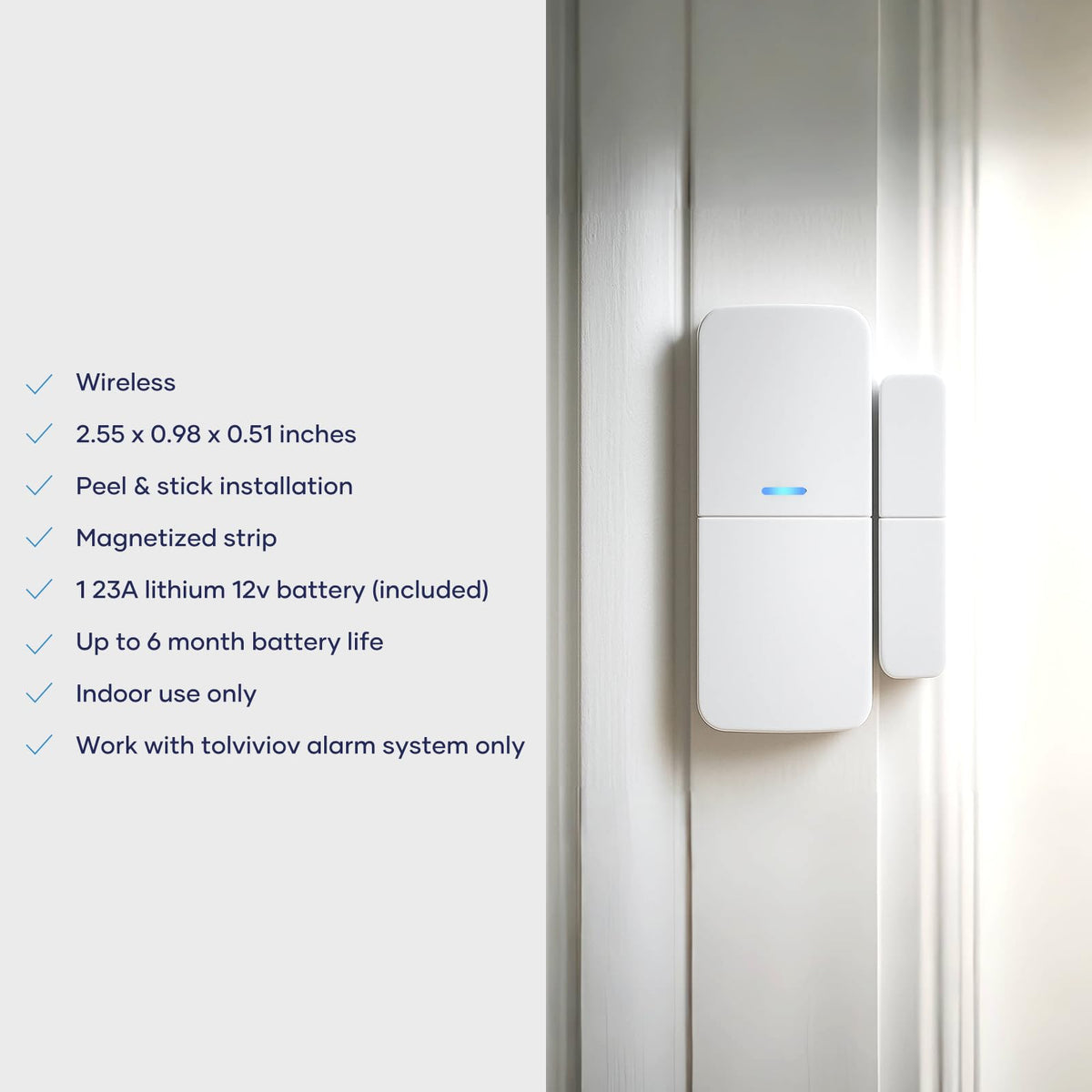 WiFi Door Alarm System, 8-Piece DIY Wireless Alarm Kit with Door Sensors