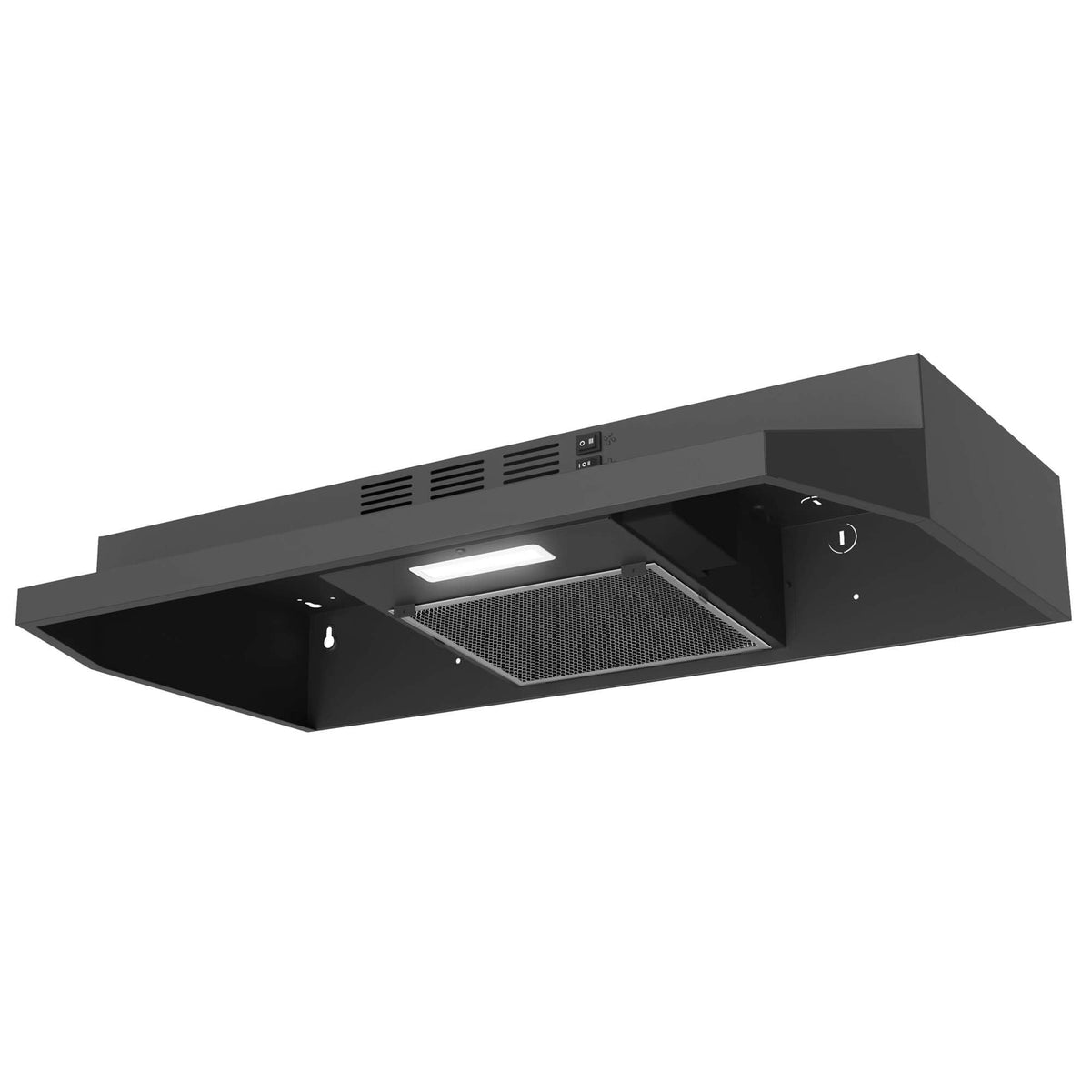 SNDOAS 30 inch Range Hood Ducted/Ductless Convertible Stainless Steel Range Hood Under Cabinet with Rocker Button Control,Vent Hood with LED Light,2 Speed Exhaust Fan,Under Cabinet Hood,Silver