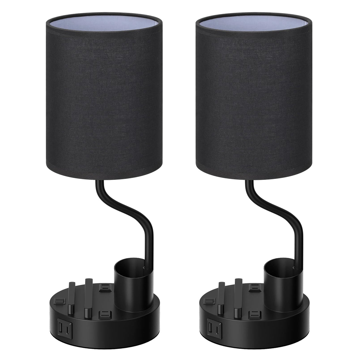 Fenmzee Bedside Lamps for Bedroom Set of 2 - Table Desk Lamp for Nightstand