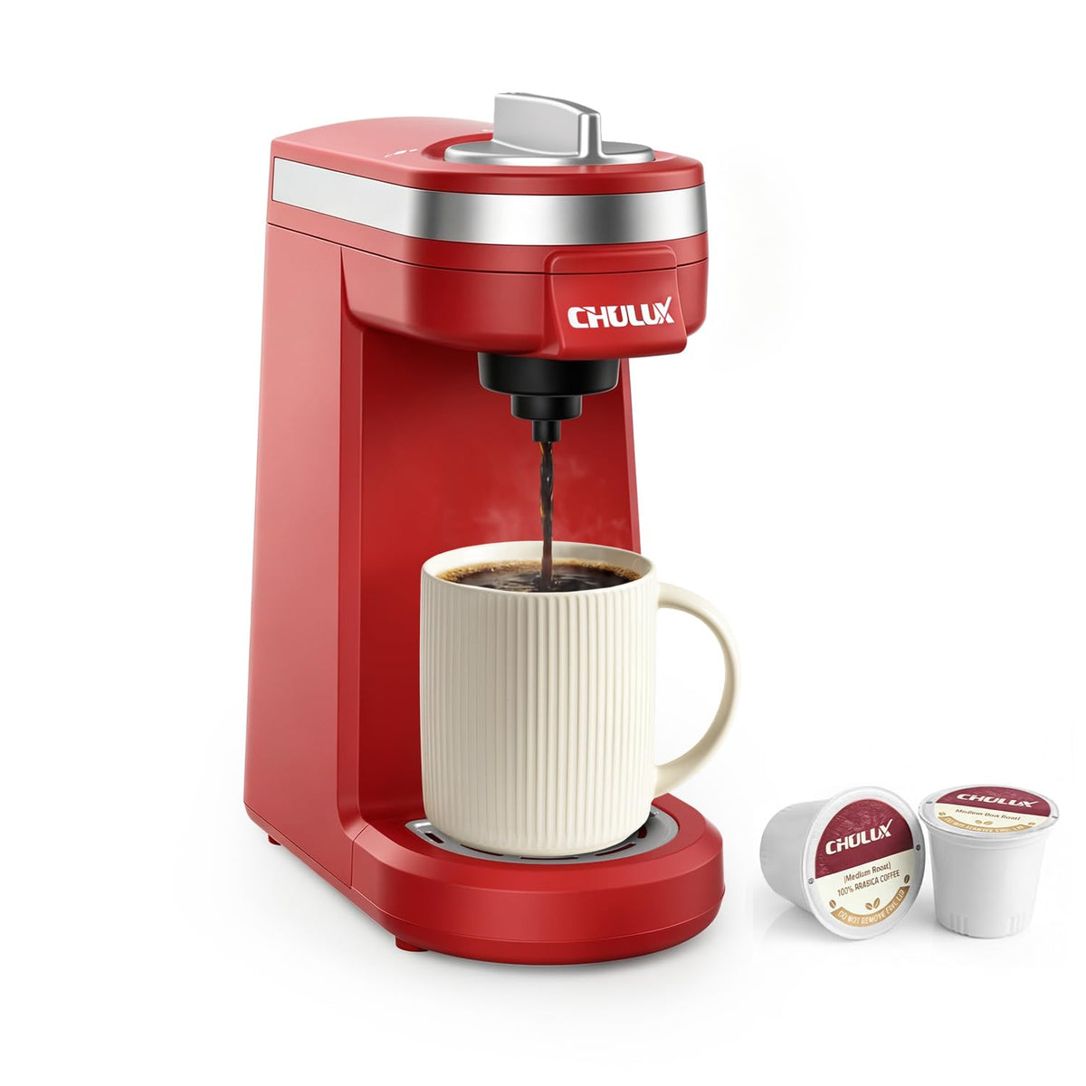 CHULUX Single Serve Coffee Maker for K Cup Pod, Fast-Heating System, Black