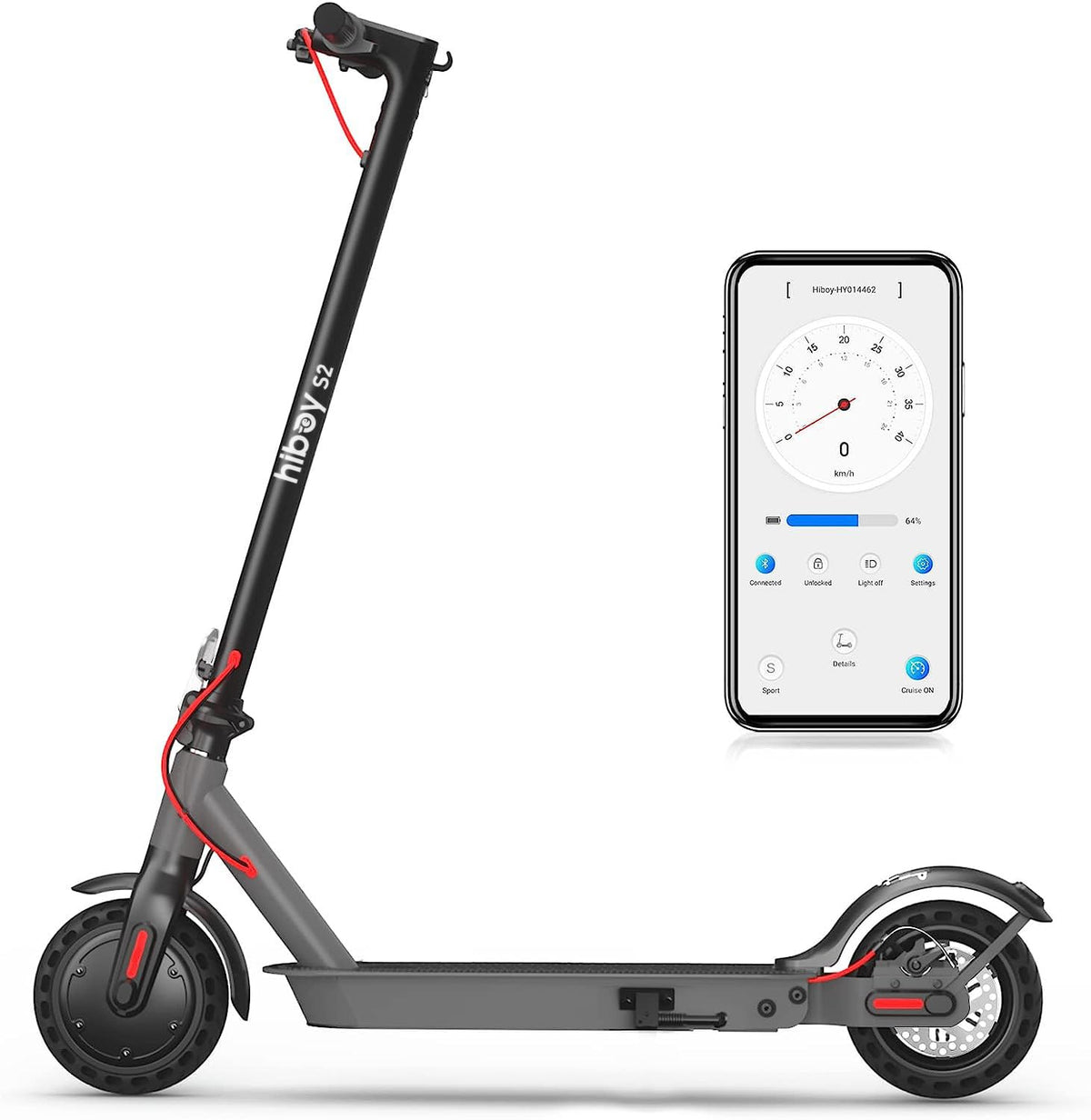 Hiboy S2 Electric Scooter - 8.5" Solid Tires - Up to 17 Miles Long-Range