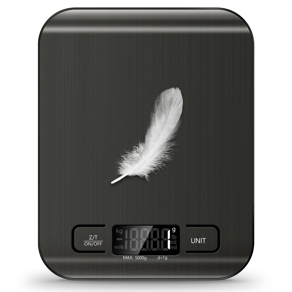 Food Scale, 11lb Kitchen Scale with 6 Units Tare Function & LCD Display, 0.05oz/1g Stainless Steel Digital Food Scale Grams and Ounces for Baking, Cooking, Dieting and Meal Prep (Batteries Included)