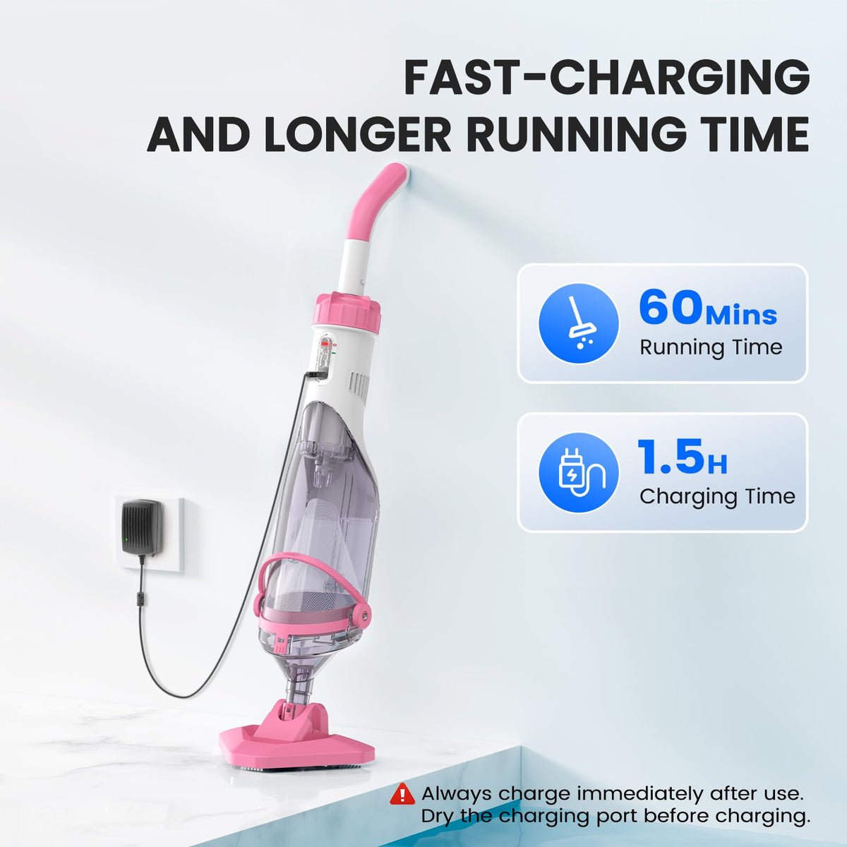Enhulk Rechargeable Handheld Cordless Pool Vacuum for Above Ground Pool and Inground Pool, 60-Minute Runtime,Powerful Suction up to 18.5 gallons/min, Efficient Leaf and Debris Removal, PC10 Pro