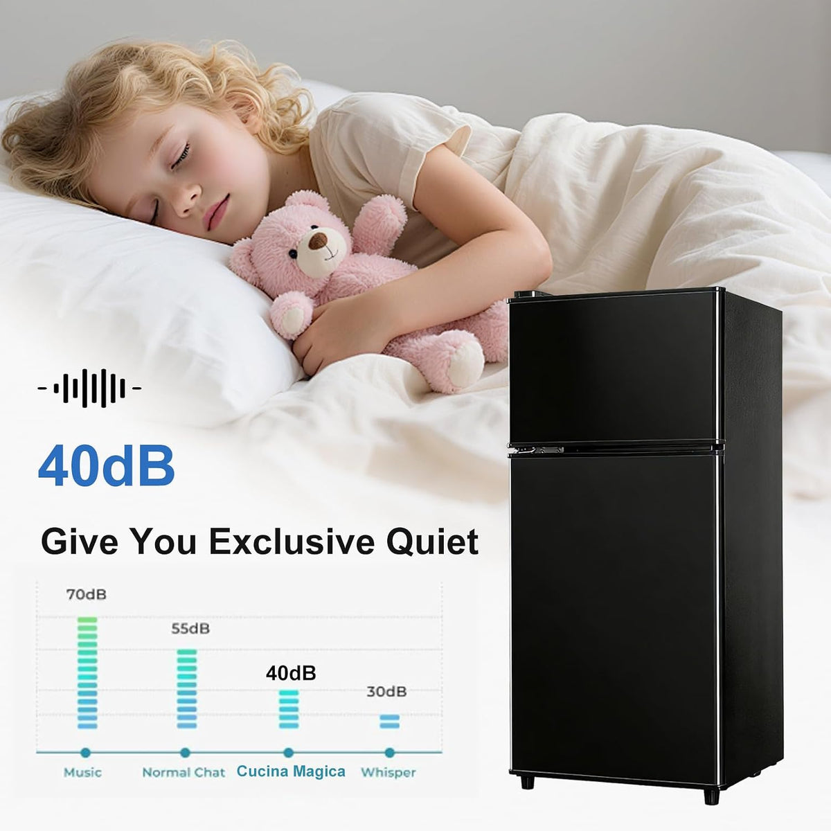 Mini Fridge with Freezer, 3.2 cuft Small Refrigerator, Compact Refrigerator