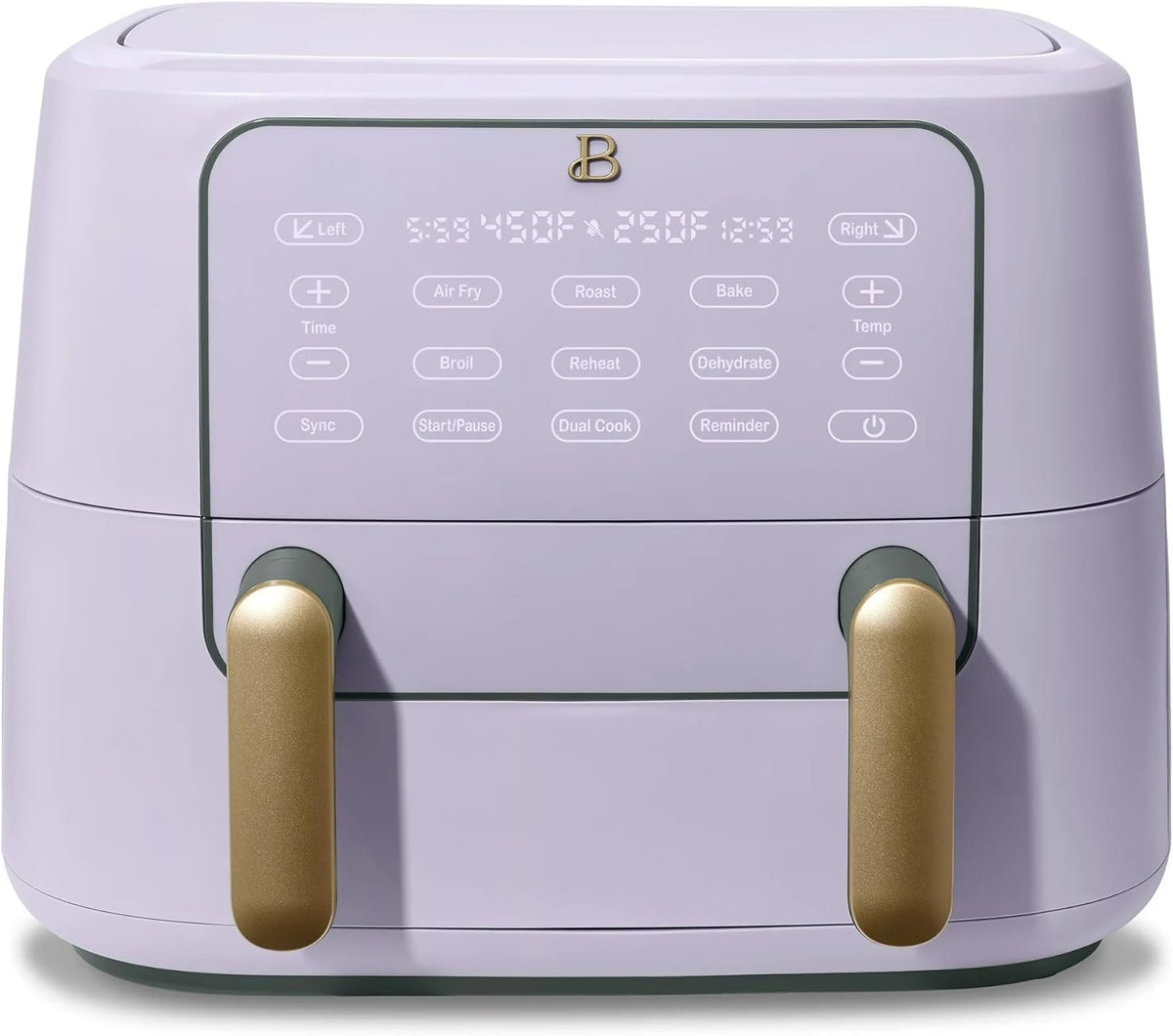 Trizone 9-Quart Dual Zone Air Fryer Exclusive with Divider & Crisper Trays, Digital Touchscreen for 2-in-1 Cooking By Drew (Sage Green)
