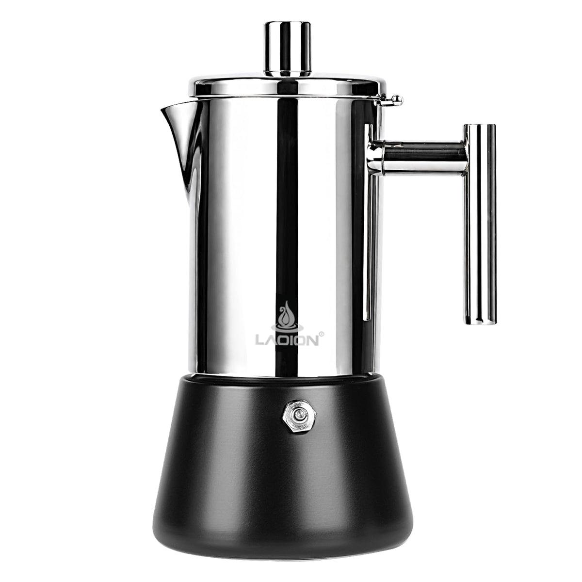 LAOION Stovetop Espresso Maker, 6Cup 10 oz Moka Pot, Stainless Steel